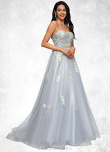 Load image into Gallery viewer, Roberta Ball-Gown/Princess Sweetheart Sweep Train Tulle Prom Dresses With Pleated HDOP0022192