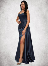 Load image into Gallery viewer, Kristen Sheath/Column Scoop Floor-Length Satin Prom Dresses HDOP0022196