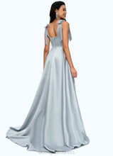 Load image into Gallery viewer, Grace A-line Sweetheart Sweep Train Satin Prom Dresses With Bow HDOP0022203