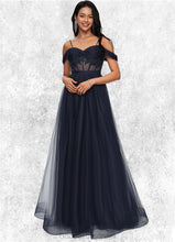 Load image into Gallery viewer, Nova Ball-Gown/Princess Off the Shoulder Floor-Length Tulle Prom Dresses With Appliques Lace Sequins HDOP0022221