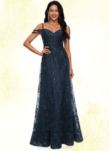 Load image into Gallery viewer, Taniya A-line V-Neck Floor-Length Lace Prom Dresses With Sequins HDOP0022222