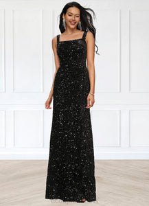 Christina Sheath/Column Scoop Floor-Length Sequin Prom Dresses HDOP0022228