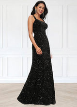 Load image into Gallery viewer, Christina Sheath/Column Scoop Floor-Length Sequin Prom Dresses HDOP0022228
