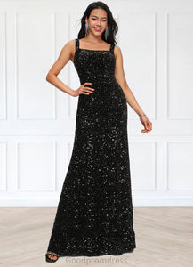 Christina Sheath/Column Scoop Floor-Length Sequin Prom Dresses HDOP0022228