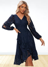 Load image into Gallery viewer, Tess Jacquard V-Neck Elegant A-line Lace Midi Dresses HDOP0022269