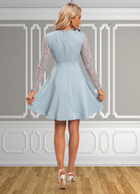 Load image into Gallery viewer, Britney Embroidered Scoop Elegant A-line Lace Mini Dresses HDOP0022306