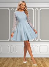 Load image into Gallery viewer, Britney Embroidered Scoop Elegant A-line Lace Mini Dresses HDOP0022306