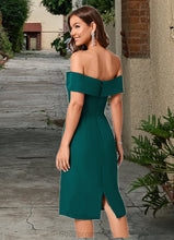 Load image into Gallery viewer, Terri Sheath/Column Off the Shoulder Knee-Length Chiffon Cocktail Dress With Ruffle HDOP0022340