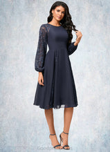 Load image into Gallery viewer, Michaela A-line Scoop Knee-Length Chiffon Lace Cocktail Dress HDOP0022347