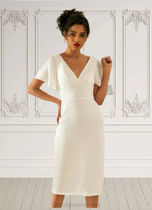 Alivia V-Neck Elegant Bodycon Cotton Blends Midi Dresses HDOP0022356