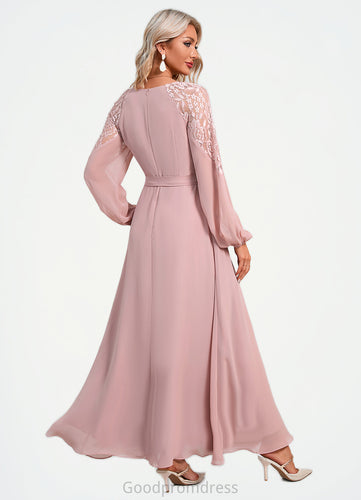 Kianna V-Neck Elegant A-line Chiffon Dresses HDOP0022360