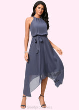 Load image into Gallery viewer, Gisselle A-line Scoop Ankle-Length Chiffon Cocktail Dress With Ruffle HDOP0022361