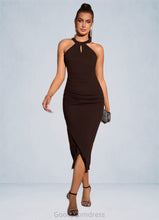 Load image into Gallery viewer, Aniyah Sequins High Neck Sexy Sheath/Column Polyester Midi Dresses HDOP0022364