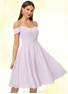 Camryn A-line V-Neck Knee-Length Chiffon Cocktail Dress With Pleated HDOP0022367