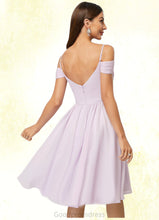 Load image into Gallery viewer, Camryn A-line V-Neck Knee-Length Chiffon Cocktail Dress With Pleated HDOP0022367