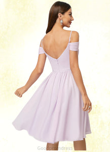 Camryn A-line V-Neck Knee-Length Chiffon Cocktail Dress With Pleated HDOP0022367