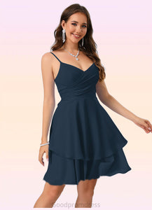 Ariella V-Neck A-line Chiffon Dresses HDOP0022370