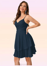 Load image into Gallery viewer, Ariella V-Neck A-line Chiffon Dresses HDOP0022370