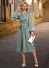Load image into Gallery viewer, Sierra Ruffle Scoop Elegant A-line Satin Dresses HDOP0022375
