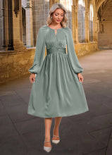 Load image into Gallery viewer, Sierra Ruffle Scoop Elegant A-line Satin Dresses HDOP0022375
