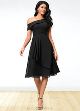 Load image into Gallery viewer, Kendall A-line One Shoulder Tea-Length Chiffon Cocktail Dress With Ruffle HDOP0022378