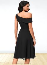 Load image into Gallery viewer, Kendall A-line One Shoulder Tea-Length Chiffon Cocktail Dress With Ruffle HDOP0022378