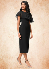 Load image into Gallery viewer, June Sheath/Column Scoop Tea-Length Chiffon Cocktail Dress With Appliques Lace HDOP0022388