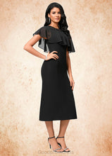 Load image into Gallery viewer, June Sheath/Column Scoop Tea-Length Chiffon Cocktail Dress With Appliques Lace HDOP0022388