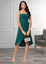 Load image into Gallery viewer, Peyton Sheath/Column Square Asymmetrical Chiffon Cocktail Dress With Pleated HDOP0022389