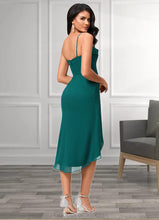 Load image into Gallery viewer, Peyton Sheath/Column Square Asymmetrical Chiffon Cocktail Dress With Pleated HDOP0022389