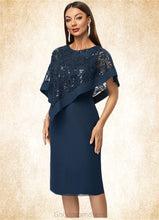 Load image into Gallery viewer, Hedda Sheath/Column Scoop Knee-Length Chiffon Lace Cocktail Dress With Sequins HDOP0022399