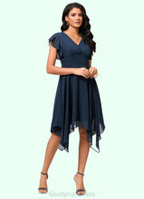Load image into Gallery viewer, Rosalyn A-line V-Neck Tea-Length Chiffon Cocktail Dress HDOP0022409