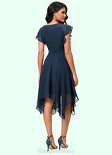 Load image into Gallery viewer, Rosalyn A-line V-Neck Tea-Length Chiffon Cocktail Dress HDOP0022409
