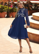 Load image into Gallery viewer, Taylor Pleated High Neck Elegant A-line Chiffon Midi Dresses HDOP0022416