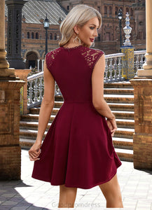 Aspen Appliques Lace Scoop Elegant A-line Polyester Mini Dresses HDOP0022418
