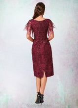Load image into Gallery viewer, Kianna A-line Off the Shoulder Knee-Length Lace Sequin Cocktail Dress With Sequins HDOP0022420