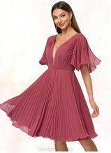 Load image into Gallery viewer, Taylor A-line V-Neck Knee-Length Chiffon Cocktail Dress With Pleated HDOP0022429