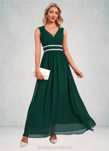 Load image into Gallery viewer, Dana Beading Ruffle V-Neck Elegant A-line Chiffon Maxi Dresses HDOP0022431