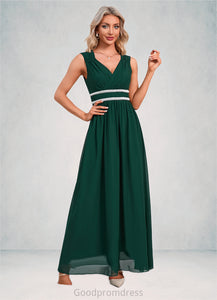 Dana Beading Ruffle V-Neck Elegant A-line Chiffon Maxi Dresses HDOP0022431
