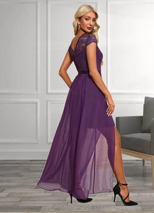 Carmen Illusion Elegant A-line Chiffon Lace Maxi Dresses HDOP0022451