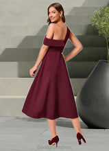 Load image into Gallery viewer, Alessandra A-line One Shoulder Tea-Length Stretch Crepe Cocktail Dress With Ruffle HDOP0022501