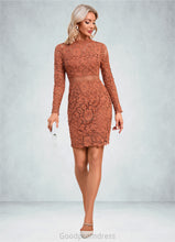 Load image into Gallery viewer, Alivia Scoop Elegant Sheath/Column Lace Mini Dresses HDOP0022517