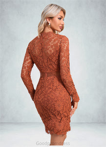 Alivia Scoop Elegant Sheath/Column Lace Mini Dresses HDOP0022517