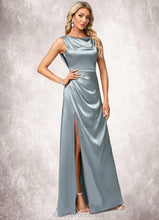 Load image into Gallery viewer, Leilani A-line Cowl Scoop Floor-Length Stretch Satin Bridesmaid Dress HDOP0022574