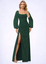 Load image into Gallery viewer, Jaylyn A-line Scoop Floor-Length Chiffon Bridesmaid Dress HDOP0022593