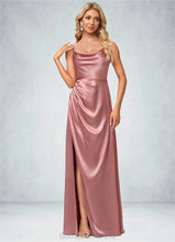 Load image into Gallery viewer, Danna A-line Cowl Floor-Length Stretch Satin Bridesmaid Dress HDOP0022603
