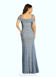 Morgan Mermaid Off the Shoulder Lace Floor-Length Dress HDOP0022663