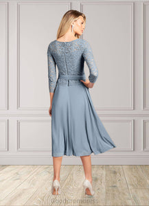 Larissa A-Line Lace Tea-Length Dress HDOP0022664