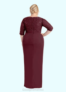 Rosa Sheath Scoop Sequins Lace Floor-Length Dress HDOP0022672