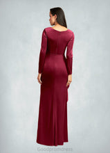 Load image into Gallery viewer, Leia Mermaid V-Neck Pleated Velvet Floor-Length Dress HDOP0022683
